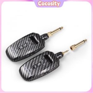 Cocosity r&eacute;cepteur d&eacute;metteur de guitare sans fil Syst&egrave;me de guitare sans fil rechargeable 2.4g Portable instruments pieces Noir