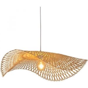 Abat-Jour en Bambou - Tissé à la Main - 55 cm - Chapeau de Paille - Luminaire Intérieur - Style Classique