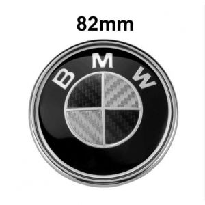 Logo Insigne Embl&egrave;me BMW tout mod&egrave;les 82mm Fibre de carbone NOIR