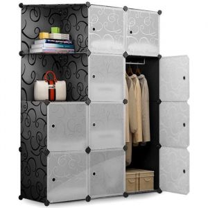 Armoire de Chambre Rangement 10+2 cubes INLIFE Armoire Portable DIY Modulaire en Plastique