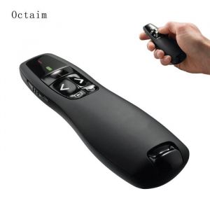 NegroPointeur de stylo Laser rouge R400 2.4Ghz USB sans fil t&eacute;l&eacute;commande avec pointeur de poche pour pr&eacute;sentation PowerPoint