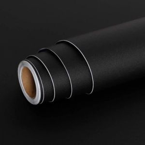 Papier Adhesif pour Meuble Matte 60X500cm Film Vinyle Autocollant Pour Meubles Armoires Murs ChambresFeuille adhésiveNoir