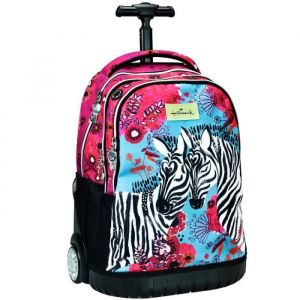 Sac à dos à roulettes - HALLMARK - Modèle ZEBRA - 48 CM - Trolley Haut de Gamme - Mixte Enfant