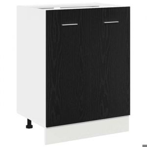Automne/hiverArmoire bas de cuisine Colonne cuisine - Meuble Bas Ch&ecirc;ne Noir 60x46x815 cm Bois Contreplaqu&eacute;5504301