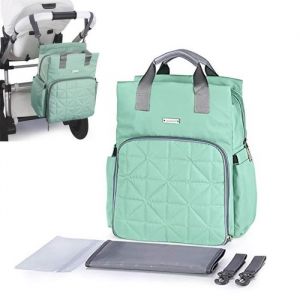 Sac à Dos à Langer Poussette Grande Capacité Imperméable avec Matelas à Langer et Crochets de Poussette pour Mères et Papa