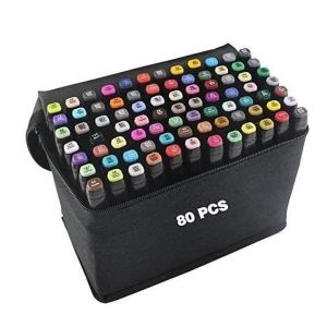 Marqueurs 80 Couleurs Crayon de Feutre Marker Cr&eacute;atif pour D&eacute;butants Graffiti DIY Art Esquisse