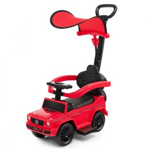 DREAMADE Porteur B&eacute;b&eacute; 12-36 Mois sous Licence Mercedes Benz Voiture Pouss&eacute;e avec Poign&eacute;e de Pouss&eacute;e Auvent Ajustable Rouge
