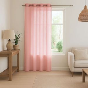 Voilage l&eacute;ger &agrave; laspect lin Rose Clair 140x240 cm