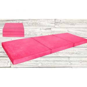 Matelas dappoint pliant - ROSE - 180x65x7 cm - Mousse polyuréthane - 1 place - 7 cm dépaisseur