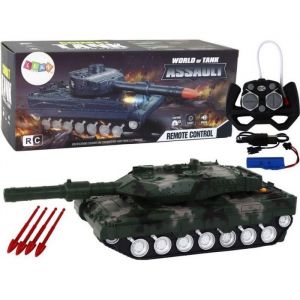 V&eacute;hicule radiocommand&eacute; - LEANTOYS - RC Tank - Vert - 27 MHz - Pour enfants &agrave; partir de 6 ans