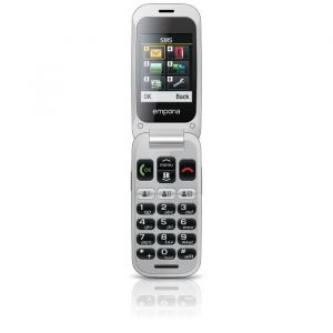 Téléphone portable à clapet EMPORIA - Gris - Écran 24 - Caméra 2 MP - GSM