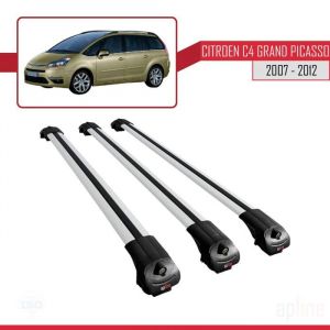 Compatible avec Citroen Grand C4 Picasso 2007-2012 ACE-1 Barres de Toit Railing Porte-Bagages de Voiture Gris Aluminium 3 Barres