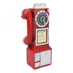 Vvikizy mod&egrave;le de t&eacute;l&eacute;phone r&eacute;tro Vvikizy d&eacute;cor de t&eacute;l&eacute;phone vintage Mod&egrave;le de t&eacute;l&eacute;phone d&eacute;coratif &agrave; la mode deco statuette Rouge