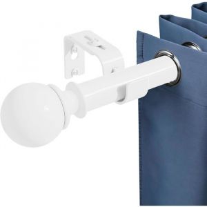 Tringle a Rideaux Ajustable Barre De Rideau Tringle Rideau Avec Embout Cylindrique Tringle Rideaux 25 Mm De Diamètre 70-176 CM
