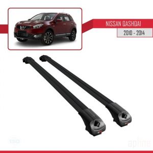 Barres de Toit - ACE-1 - Nissan Qashqai 2010-2014 - Aluminium - Noir - Charge utile < 300 kg