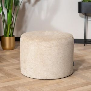 Pouf Industriel Myles - Bronx71 - Tissu Chin&eacute; Taupe - Style Scandinave Moderne - 1 Place - 50x50cm