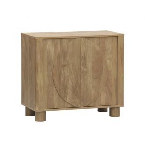 Buffet exotique effet bois de manguier 2 portes réversibles 80cm Pondi