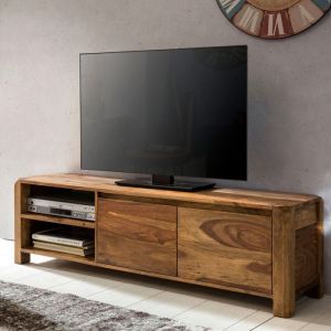 Meuble TV design BOHA bois massif de Sheesham 140 cm
