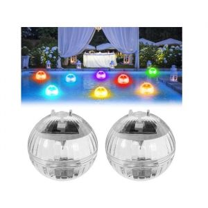 Lampe Flottante Piscine Solaire2 Pi&egrave;ces Boule Lumineuse Piscine Flottante7 RGB Lumi&egrave;re Flottante PiscineLumi&egrave;re Piscine Color&eacute;e