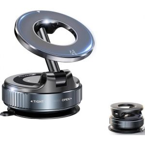 Ventouse Support Telephone Voiture Magnetique Pliable Porte Telephone Voiture R&eacute;glable &Agrave; 360&deg;Pour Iphone 16 15 14 13 12 Pr[YS1191]