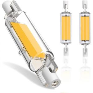 Ampoule R7S LED 78mm Dimmable 10W R7S Ampoules LED COB R7S LED 78mm Haute Lumi&egrave;re Blanc Chaud 3000K Pack de 2