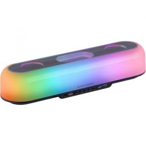 Mars Gaming MSB-ORB Enceinte Portable et Barre de Son 20W Orbilight RGB 360 Triple Driver Bluetooth 5.3/MicroSD/AUX/FM Noir