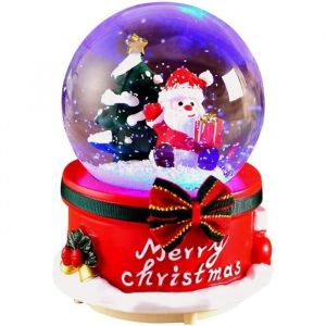 Betteros D&eacute;coration De No&euml;l Boule &Agrave; Neige Musicale Boules &Agrave; Neige Lumineuses D&eacute;co P&egrave;re No&euml;l Cadeau De Noel pour Enfants A271