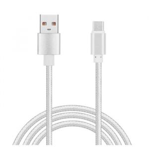 Cable Micro USB pour Huawei MediaPad T3 10 9.6-Huawei MediaPad M3 Lite 10 10.1 - Nylon Argent 1 M&egrave;tre - Yuan Yuan