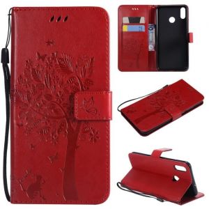 Coque Flip Housse - FRANCIS-R - Honor 8X - Rouge - Antichoc - Cuir Durable