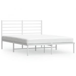 Cadre de lit métal - Double/2 Personnes - Intemporel - et tête de lit blanc 140x190 cmCdiscount2025 FAFA2012