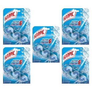 HARPIC Lot de 5 Blocs WC Activ Fresh 6 actions pour cuvettes parfum marine