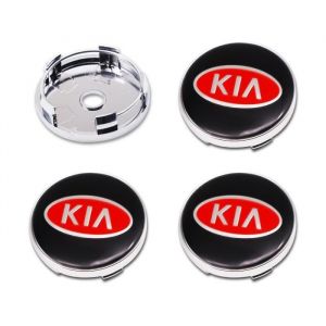 Moyeux de roueCentre de roue de voiture 4 pi&egrave;ces cache-moyeu pour KIA K2 K3 K5 Sorento Sportage R Rio Soul cap - Type red