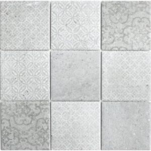 Mosaïque rétro vintage mur céramique aspect ciment gris mix carrelage cuisine - MOS22-CELLO