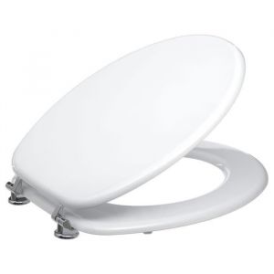 Abattant WC - Bois et Zinc - Universel - 43x37 cm - R&eacute;sistant et Chic