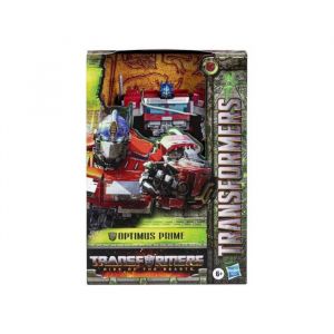 Coffret Transformers Rise Of Beasts : Optimus prime 15 cm - Robot Transformable en camion en 20 etapes + 1 Carte offerte