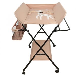 XJING-Lit de jeu bébéTable à langer pliante pliable respectueuse de lenvironnement et confortable tissu imperméable，Beige