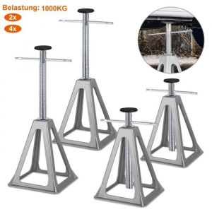 LILIIN Lot de 4 Chandelles aluminum Cartrend pour caravane Capacit&eacute; 1000 Kg par Chandelle r&eacute;glable en hauteur
