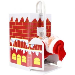 Père Noël électrique - ULISEM - Peluche musicale - Décoration murale - 13x21cm