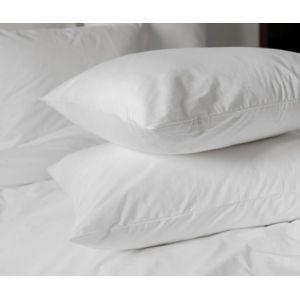 Oreillers en coton percale ferme - Lot de 2 - 50x70 - 1000grs - Toutes saisons - MORTREUX