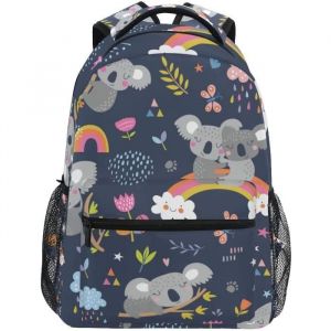 Cartable pour étudiants Koala - Sac à dos étanche - Bleu - Dos - Fille