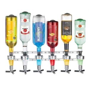 Distributeur de Bouteille Boisson Porte Bouteille Support et Doseur Mural 6 Voies Bar Butler - CSDHFW-A2698
