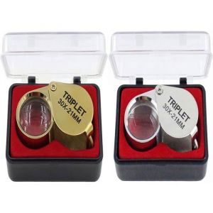 Loupe de bijoutier Loupe 30x avec étui Loupe de poche pliable 30x Loupe de botaniste Loupe de bijoutier Loupe de poche 30X pour