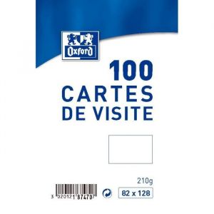 OXFORD 100 Cartes de visite - 128 cm x 82 cm x 25 cm- Blanc
