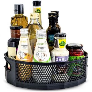 Plateau tournant support &agrave; &eacute;pices rotatif en plastique pour &eacute;pices condiments rangement de cuisine plateau tournant pour