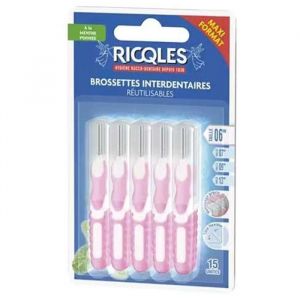 Ricql&egrave;s Brossettes interdentaires 06 mm - 15 unit&eacute;s (rose)