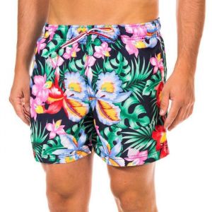 Maillot de bain long ajustable pour homme EH87873746-416-Bleu marine-fleuri multicolore