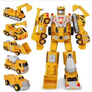 Jouet Transformer Robot Voiture Camion Excavatrice - Transformers - Jaune - Garçon - 3 ans+