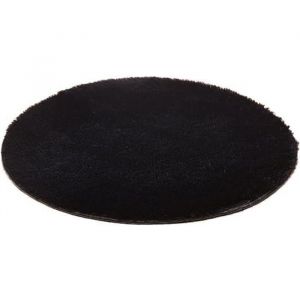 Paillasson rond Shaggy Tapis antidrapant Tapis de sol pour salle de bain Salon Noir 60 cm PAILLASSON