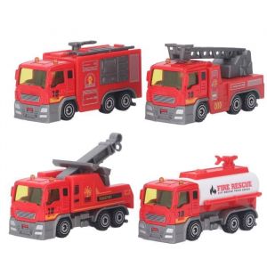 SURENHAP Jouet Camion Pompier 4pcs 1:32 Set Simulation Haute Qualité Enfant Cadeau