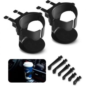 Support Gobelet Voiture2Pcs Porte-gobelets pour VoiturePorte-Boisson R&eacute;glable pour Voitureavec 3 Pares Clips de Sortie d&rsquo;air
